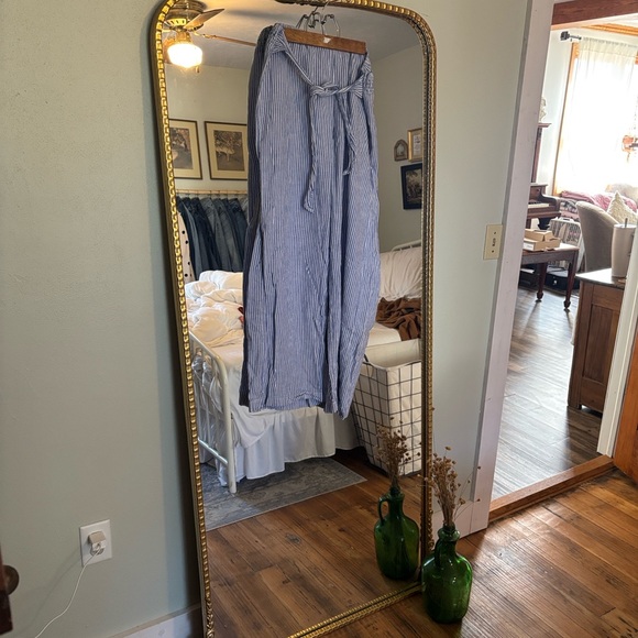 Blue Striped Linen Pants - Picture 1 of 4